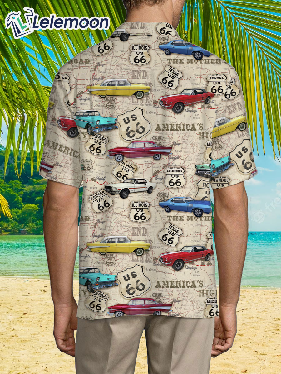 Amazing Vintage Muscle Car On Route Hawaiian Shirt - Lelemoon