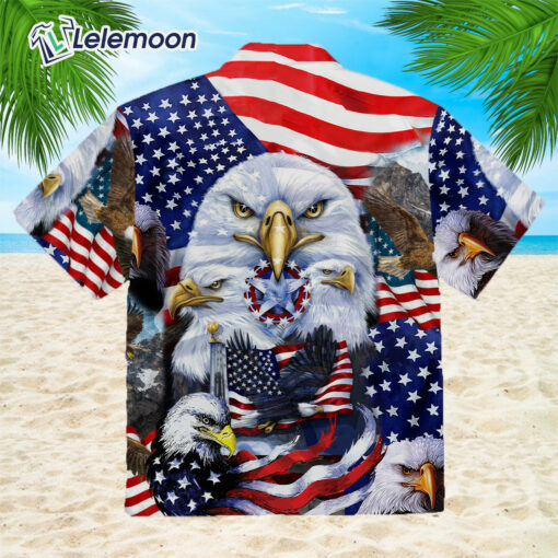 American Eagle US Flag Hawaiian Shirt $36.95