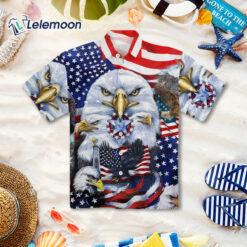 American Eagle US Flag Hawaiian Shirt