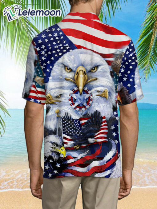 American Eagle US Flag Hawaiian Shirt $36.95