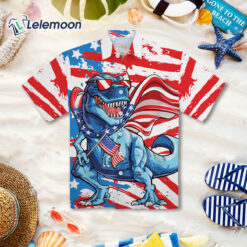 Independence Day Flag Dinosaur Hawaiian Shirt