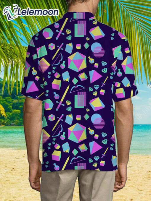Rayon Midnight Blue Tabletop Dnd Hawaiian Shirt $36.95