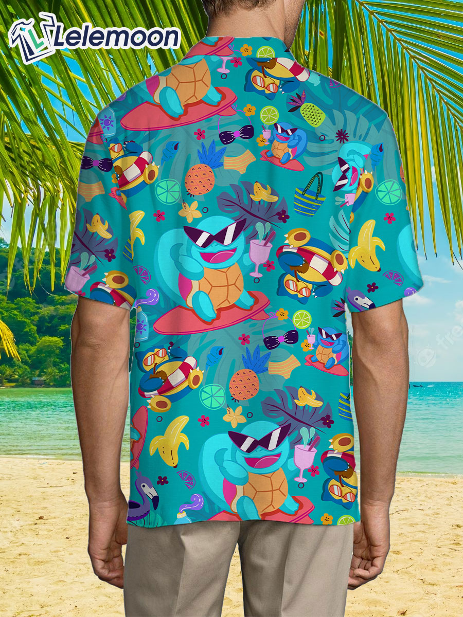 Squirtle Pattern Hawaiian Shirt - Lelemoon