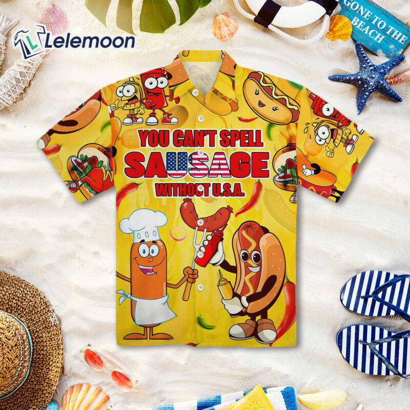 You Can’t Spell Sausage Without Usa Happy 4th Of July Hawaiian Shirt You Can’t Spell Sausage Without Usa Happy 4th Of July Hawaiian Shirt