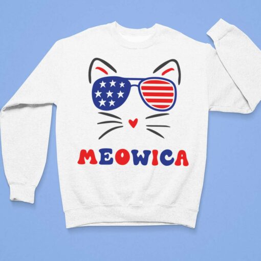 Cat Meowica 4th of July Shirt, Hoodie, Sweatshirt, Women Tee $19.95
