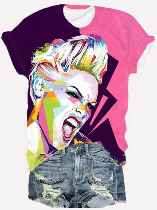Colorfull P!nk Concert Casual shirt $27.95