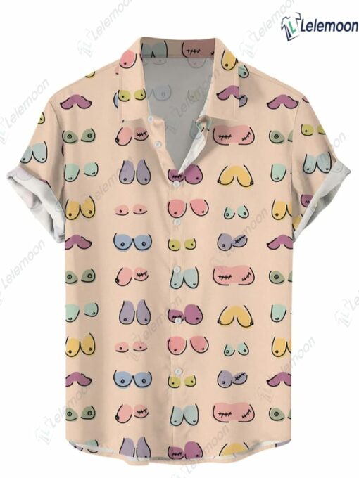 Creative Multicolor Boobs Print Casual Hawaiian Shirt $36.95