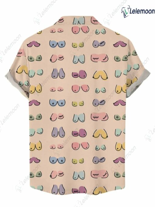 Creative Multicolor Boobs Print Casual Hawaiian Shirt $36.95
