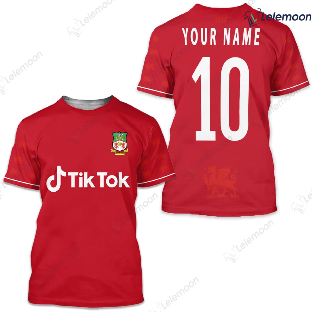 Custom Name And Number Wrexham AFC 3D Printed TShirt Lelemoon