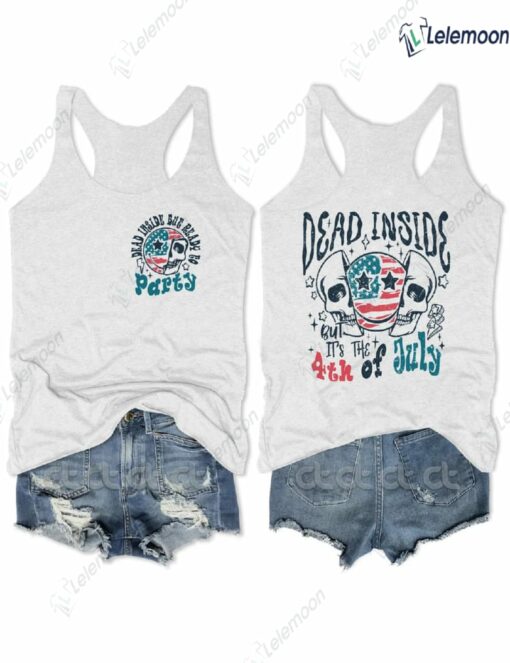 Dead Inside Happy Face Skull 4th Of July Tank Top $31.95