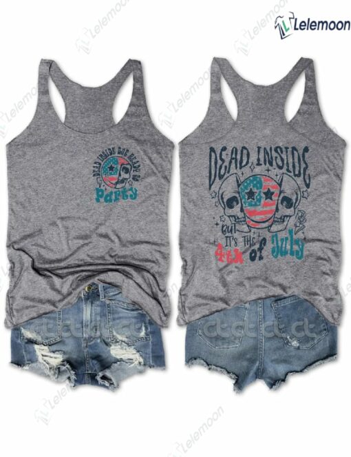 Dead Inside Happy Face Skull 4th Of July Tank Top $31.95