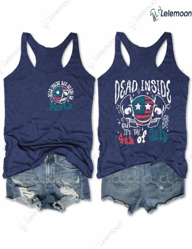 Dead Inside Happy Face Skull 4th Of July Tank Top