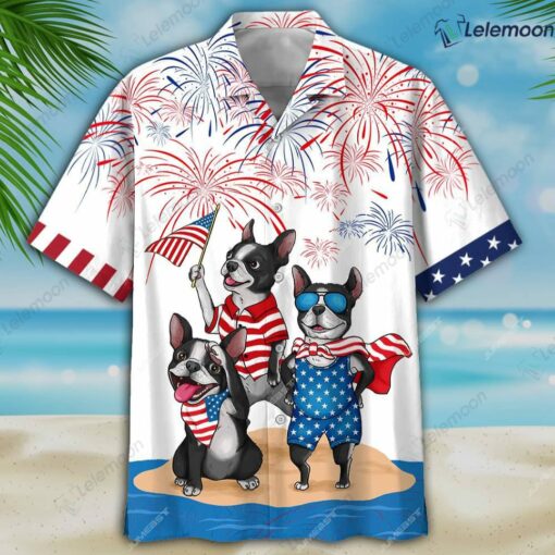 Boston Terrier Dog 4th Of July Hawaiian Shirt