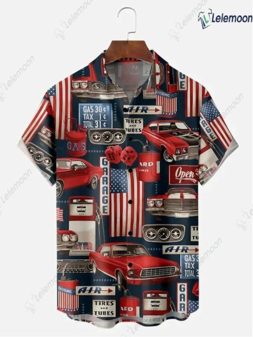 Flag Cars Short Sleeves Casual Shirt $36.95