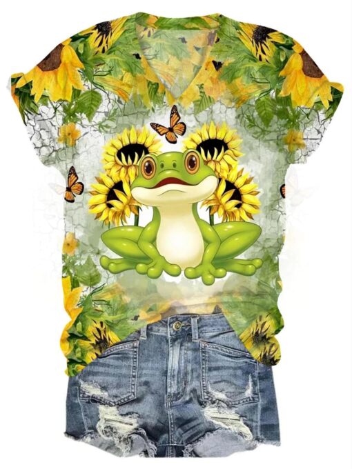 Frog Sunflower Butterfly Shirt $27.95
