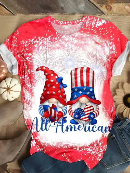 Gnome American Flag Tie Dye Dhirt $27.95