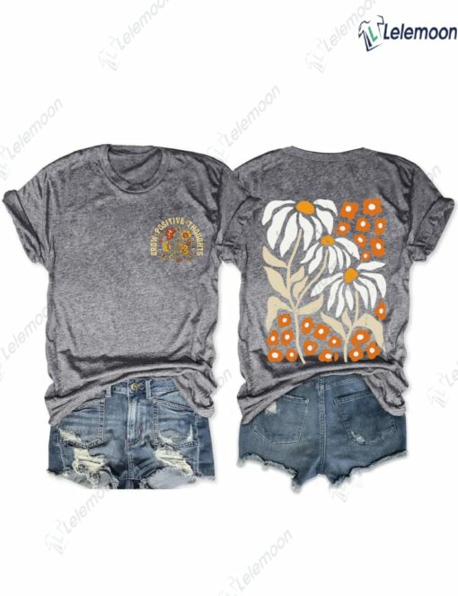 Grow Positive Thoughts Vintage Wildflowers T-shirt