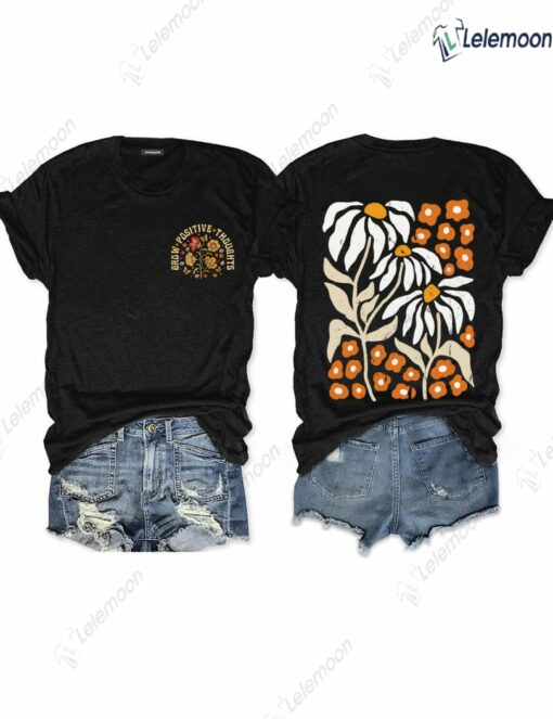 Grow Positive Thoughts Vintage Wildflowers T-shirt