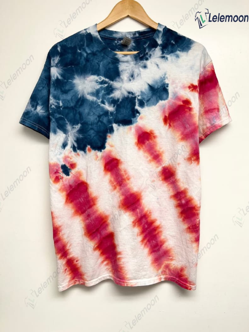 Hand Dyed 4th Of July USA Flag Tie Dye Shirt