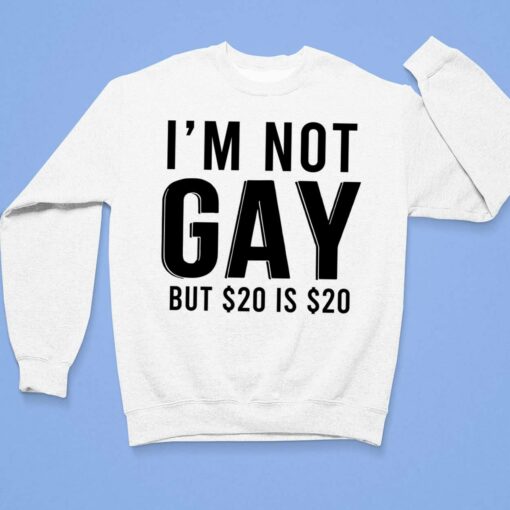 I'm Not Gay But $20 Is $20 Shirt, Hoodie, Sweatshirt, Women Tee $19.95