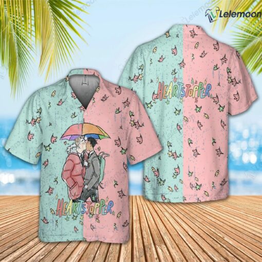 Kiss in The Rain Heartstopper Hawaiian Shirt $36.95