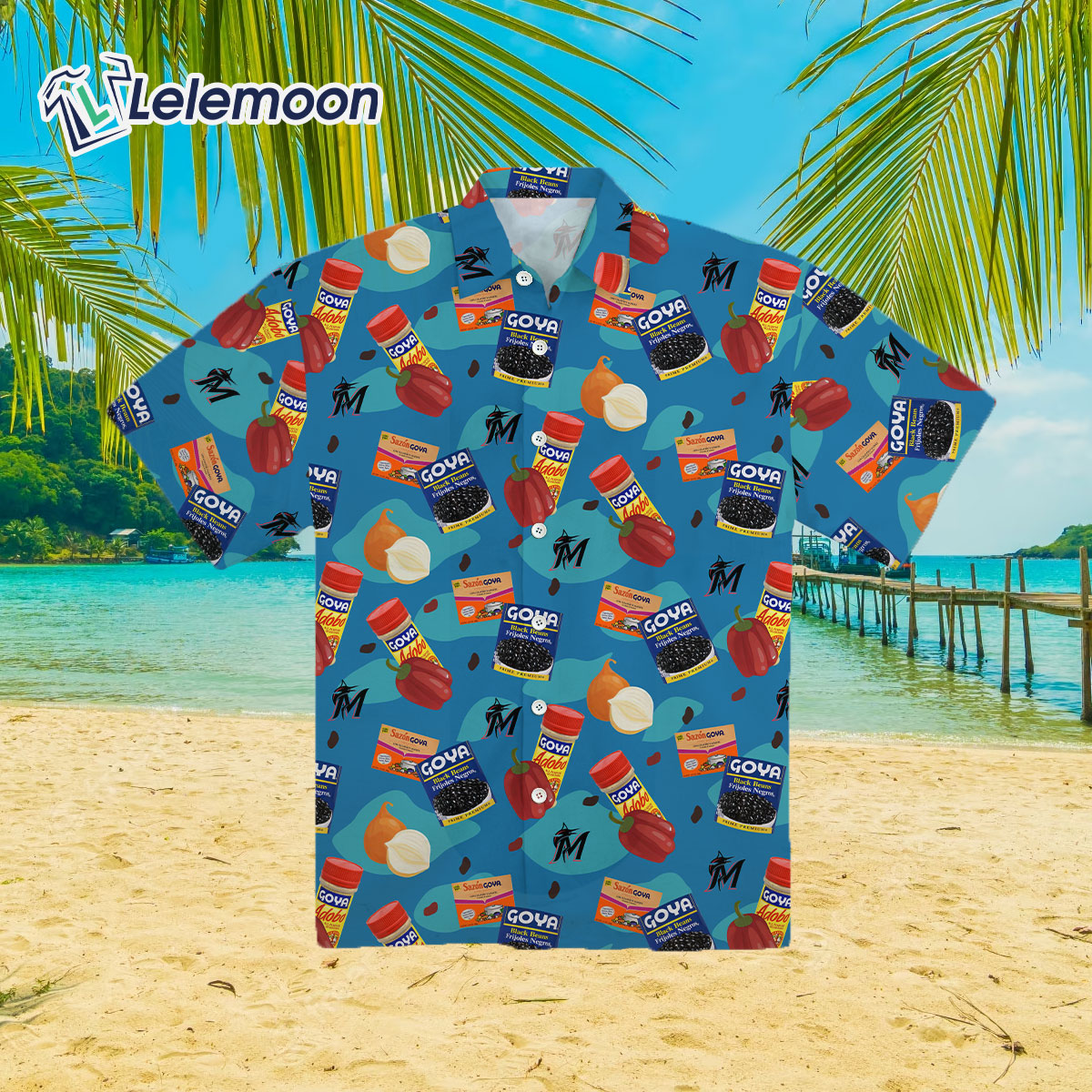 Miami Marlins 2023 Tropical Giveaway Hawaiian shirt - Lelemoon