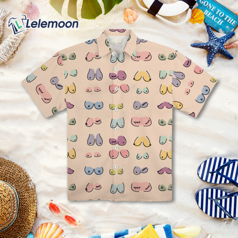 Multicolor Boobs Tits Print Hawaiian Shirt - Lelemoon