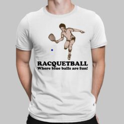 Racquetball Where Blue Balls Are Fun Shirt, Hoodie, Sweatshirt, Women Tee