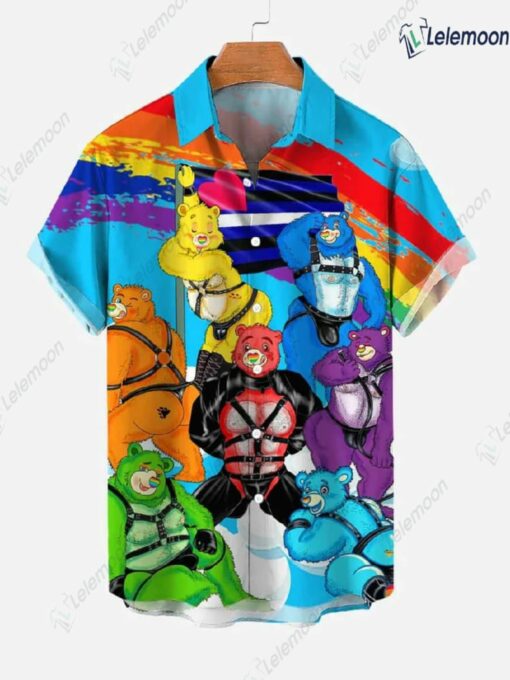 Rainbow Leather Bears Hawaiian Shirt $36.95