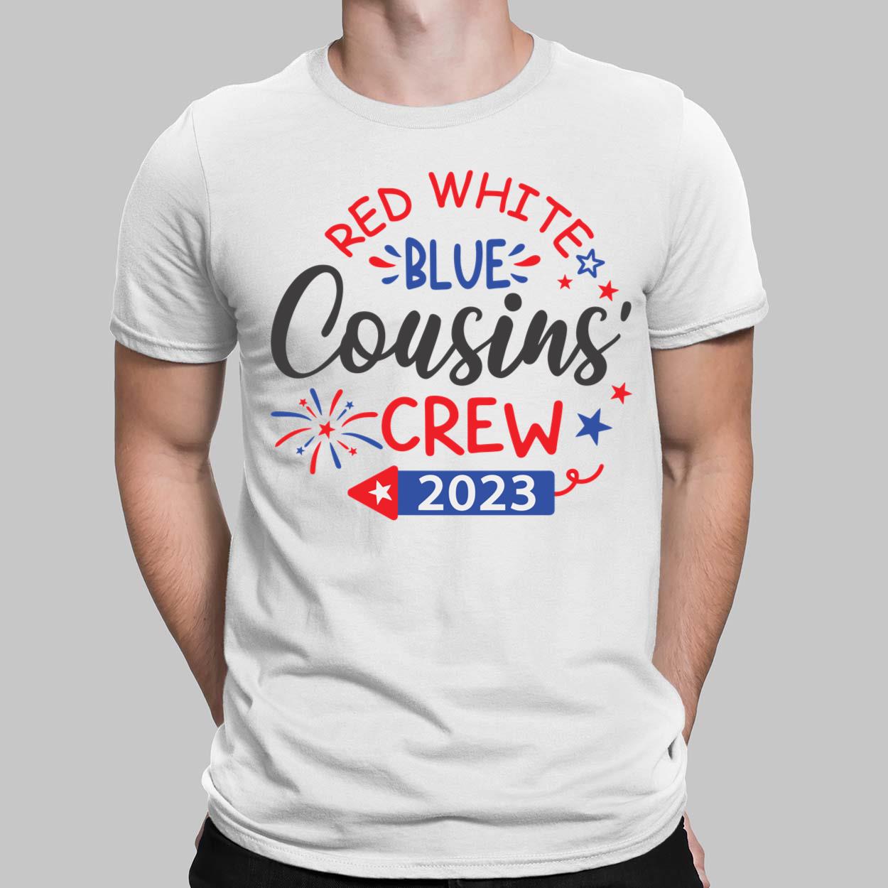 Red white and blue crew neck sale