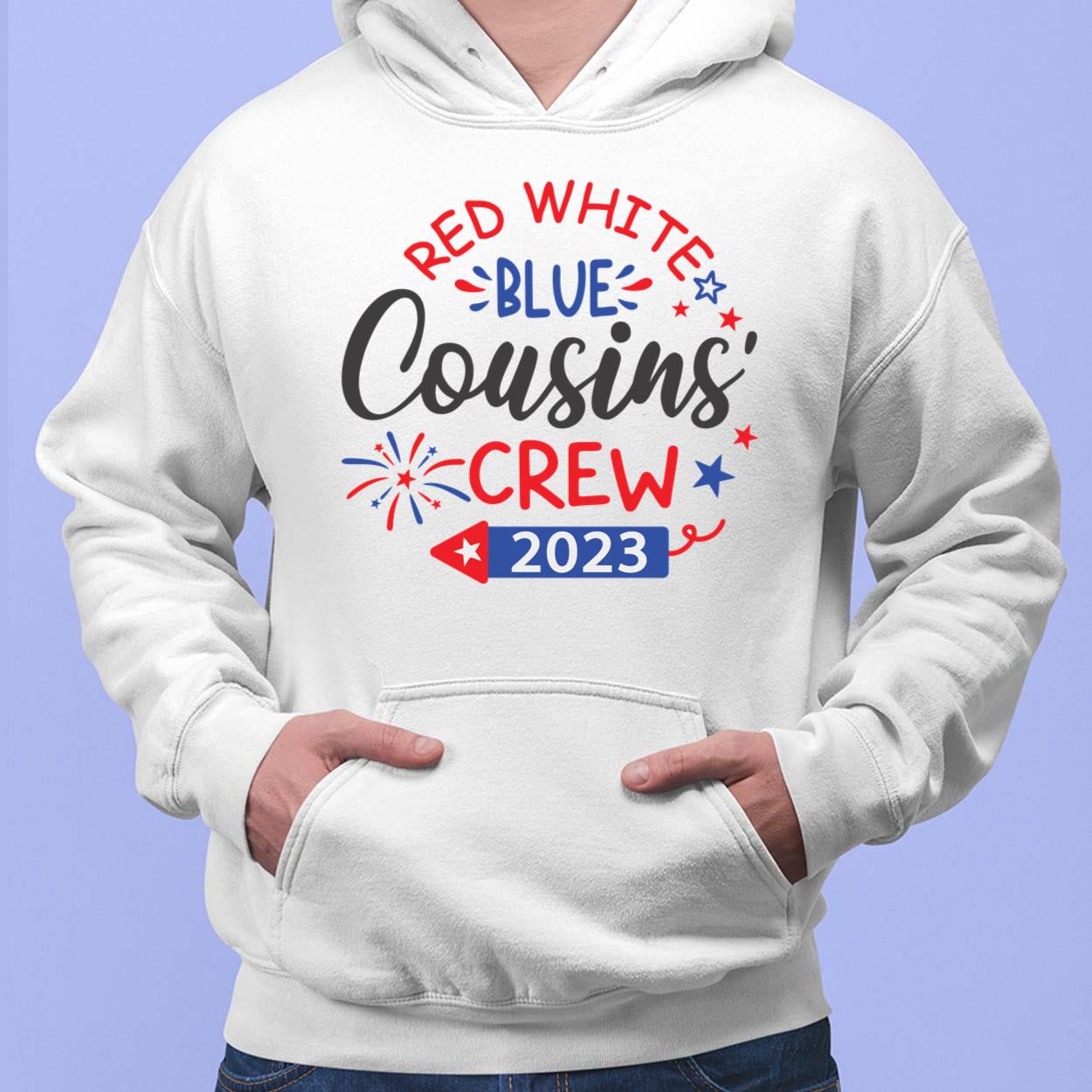Red white on sale blue sweatshirt