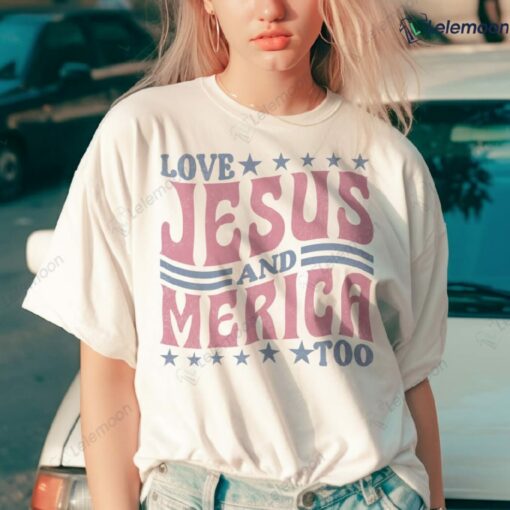 Retro Loves Jesus And Merica Vintage Shirt $19.95