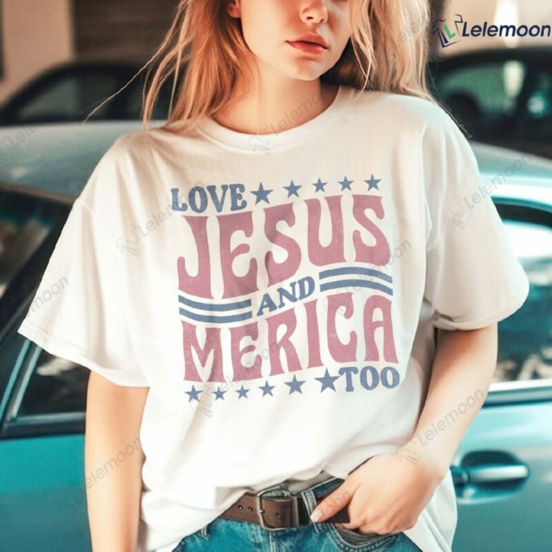 Retro Loves Jesus And Merica Vintage Shirt