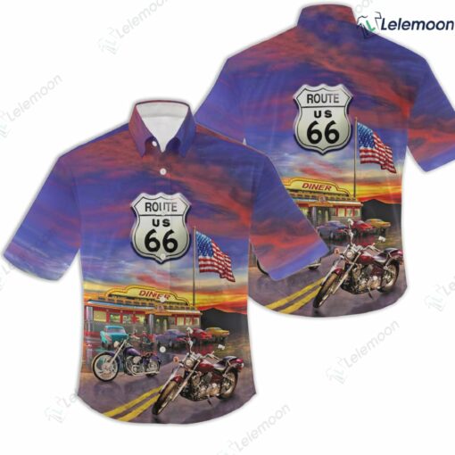 Route 66 Dinner 3D All Over Printed Summer Vacation Hawaiian Shirt $36.95