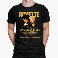 Roxette 35th Anniversary 1986 2021 Thank You For The Memories Shirt, Hoodie, Sweatshirt, Women Tee
