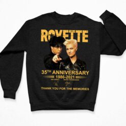 Roxette 35th Anniversary 1986 2021 Thank You For The Memories Shirt, Hoodie, Sweatshirt, Women Tee $19.95