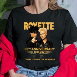 Roxette 35th Anniversary 1986 2021 Thank You For The Memories Shirt, Hoodie, Sweatshirt, Women Tee