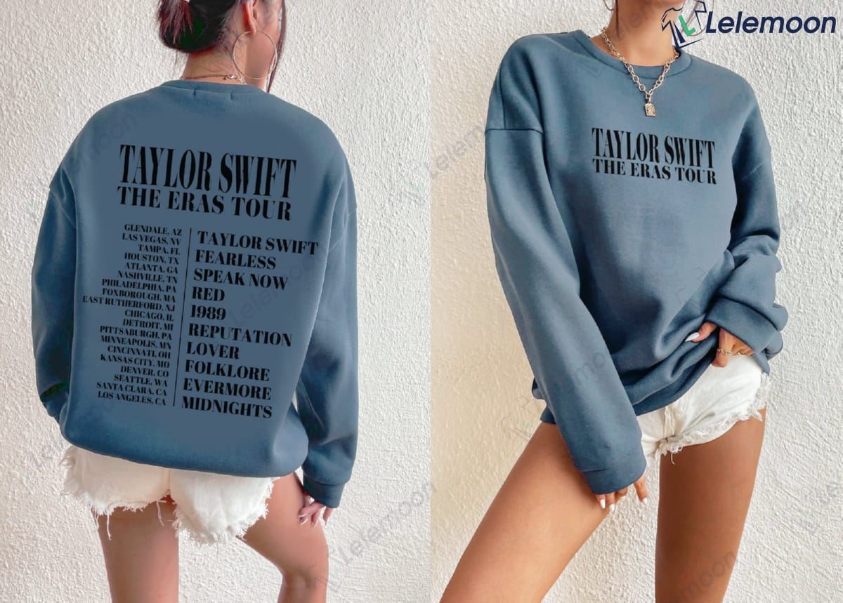 Taylor swift blue crew neck sweatshirt lelemoon