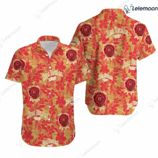 Tropical Flower Jim Beam Baseball Hawaiian Shirt $36.95