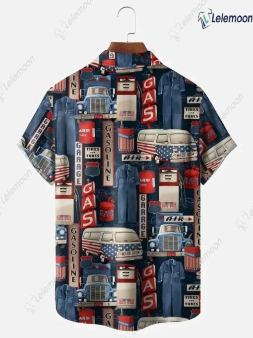 Vintage Flag Cars Short Sleeves Casual Shirt $36.95