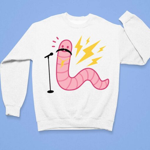 Worm With A Mustache Shirt, Hoodie, Sweatshirt, Women Tee $19.95