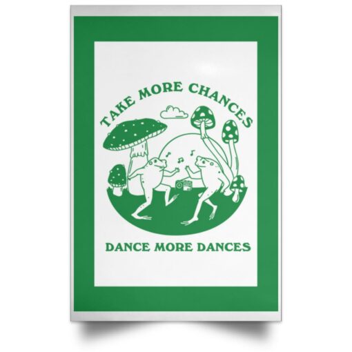 Retro Dancing Frogs Take More Chances Dance More Dances Poster, Canvas $21.95