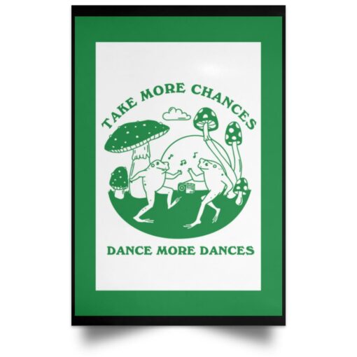 Retro Dancing Frogs Take More Chances Dance More Dances Poster, Canvas $21.95