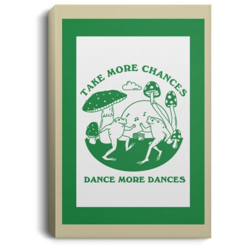 Retro Dancing Frogs Take More Chances Dance More Dances Poster, Canvas $21.95