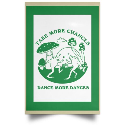 Retro Dancing Frogs Take More Chances Dance More Dances Poster, Canvas $21.95