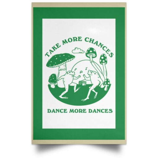 Retro Dancing Frogs Take More Chances Dance More Dances Poster, Canvas $21.95