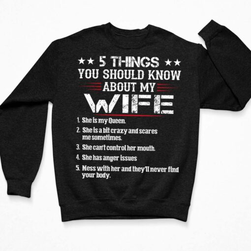 5 Things You Should Know About My Wife Shirt, Hoodie, Sweatshirt, Women Tee $19.95