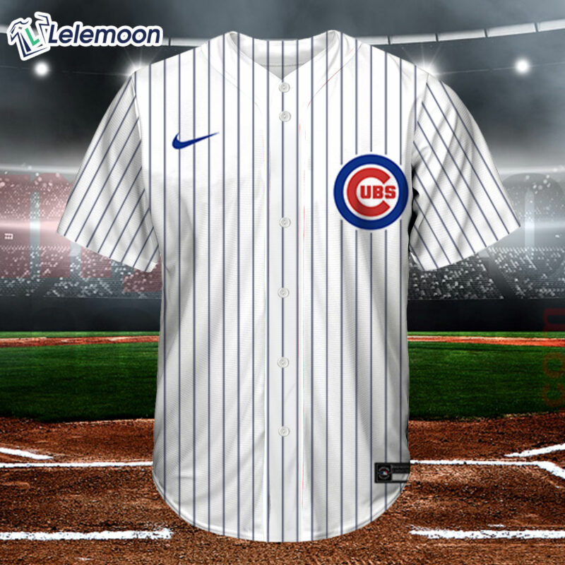 Chicago Cubs Custom White Baseball Jersey Shirt - Lelemoon