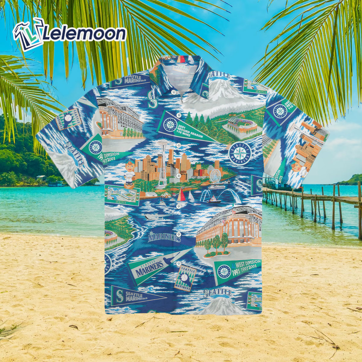 Seattle Mariners Scenic Hawaiian Shirt - Lelemoon