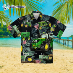 Green Tractor Leaf Tropical Hawaii Shirt